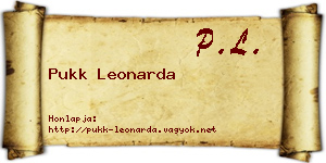 Pukk Leonarda névjegykártya